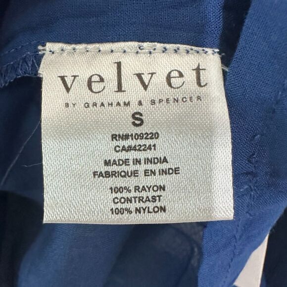 Velvet by Graham & Spencer Womens Blue Lace Long Sleeves Blouse Size Small NWT‎ - Picture 6 of 6